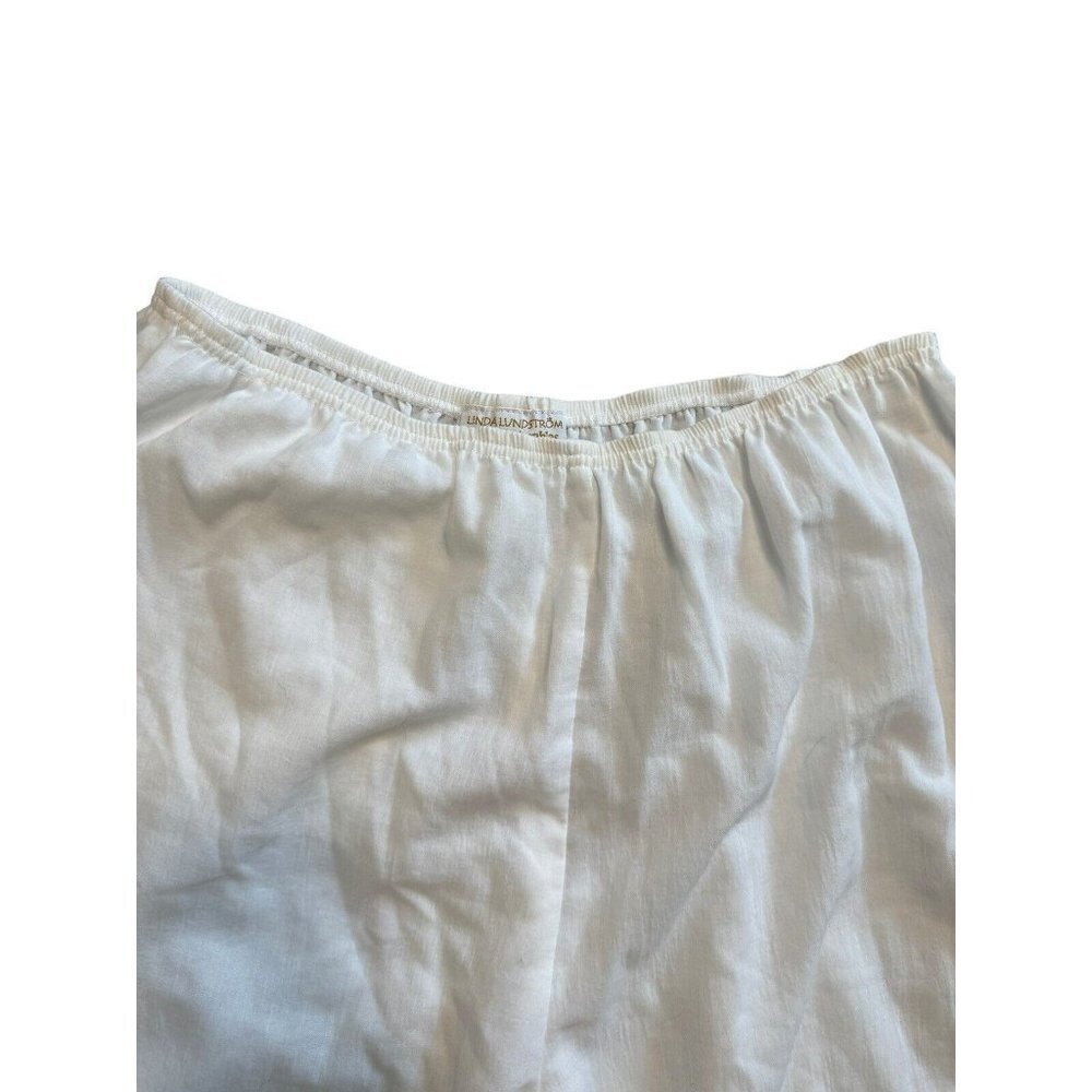 Tilley Endurable 2XL Linda Lundstrom Cropped White Pants Elastic Waist Wide Leg - Picture 2 of 11